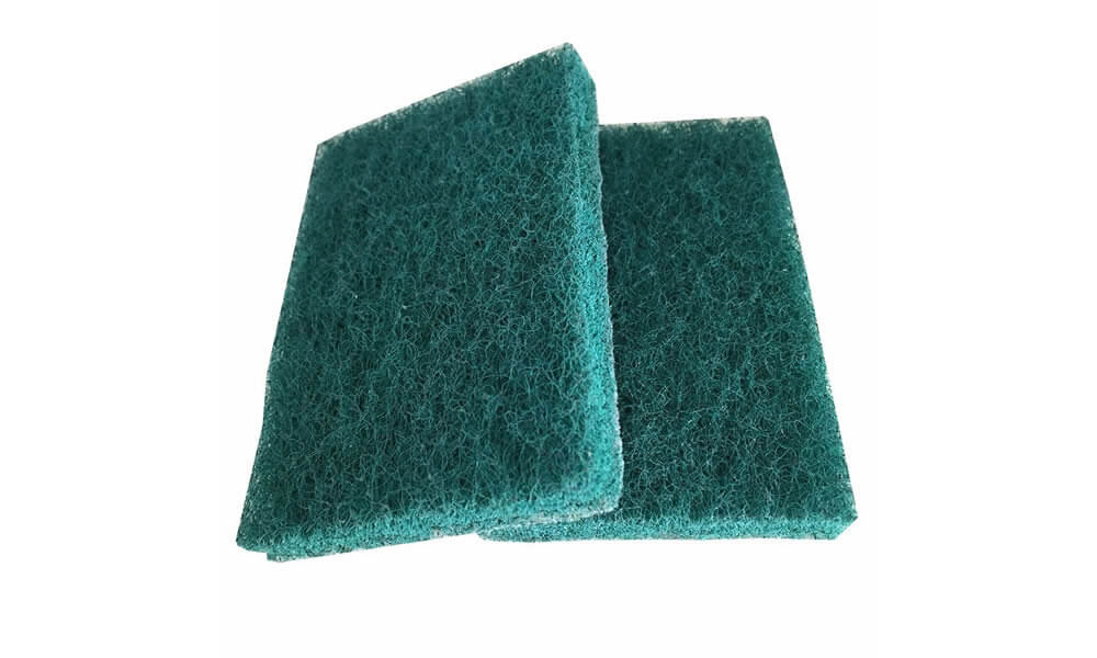 Green industrial scouring pad